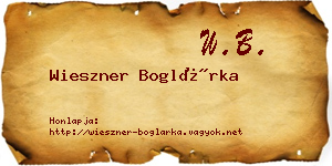 Wieszner Boglárka névjegykártya